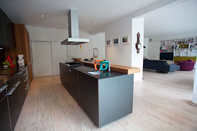 Bright, contemporary, open plan Kitchen, Dining and living space.