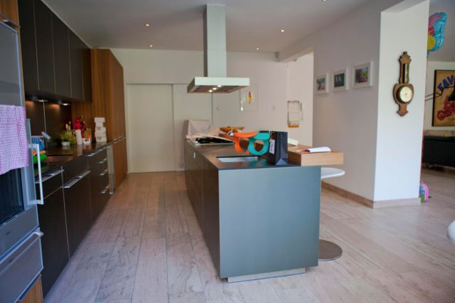 Bright, contemporary, open plan Kitchen, Dining and living space.