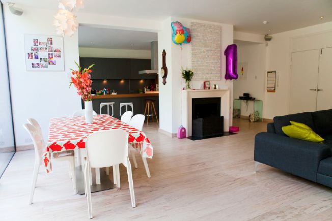 Bright, contemporary, open plan Kitchen, Dining and living space.