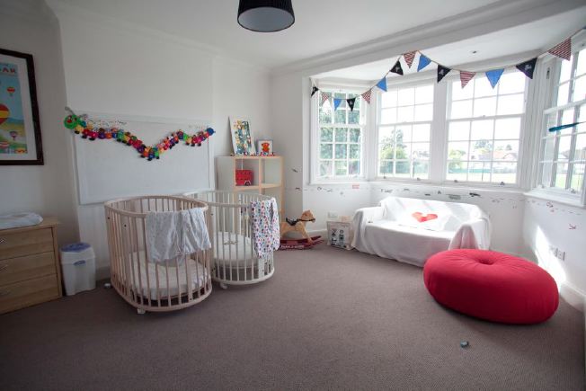 Spacious children's bedrooms in family house.