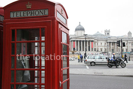 Traditional red Phone Box in Trafalgar Square