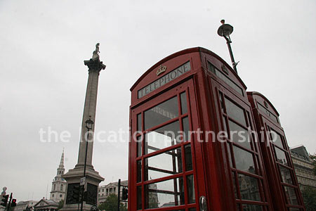 Traditional red Phone Box in Trafalgar Square