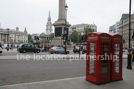 Traditional red Phone Box in Trafalgar Square