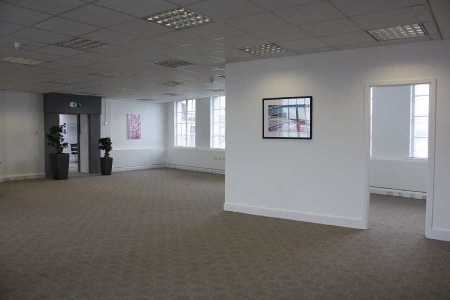 A part furnished empty office space situated on the 6th floor in the West end