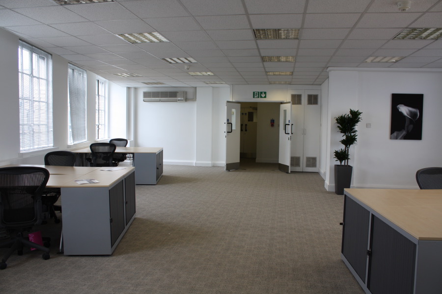 A part furnished empty office space situated on the 6th floor in the West end