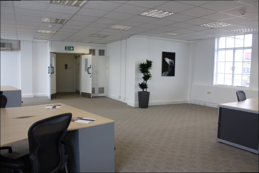 A part furnished empty office space situated on the 6th floor in the West end
