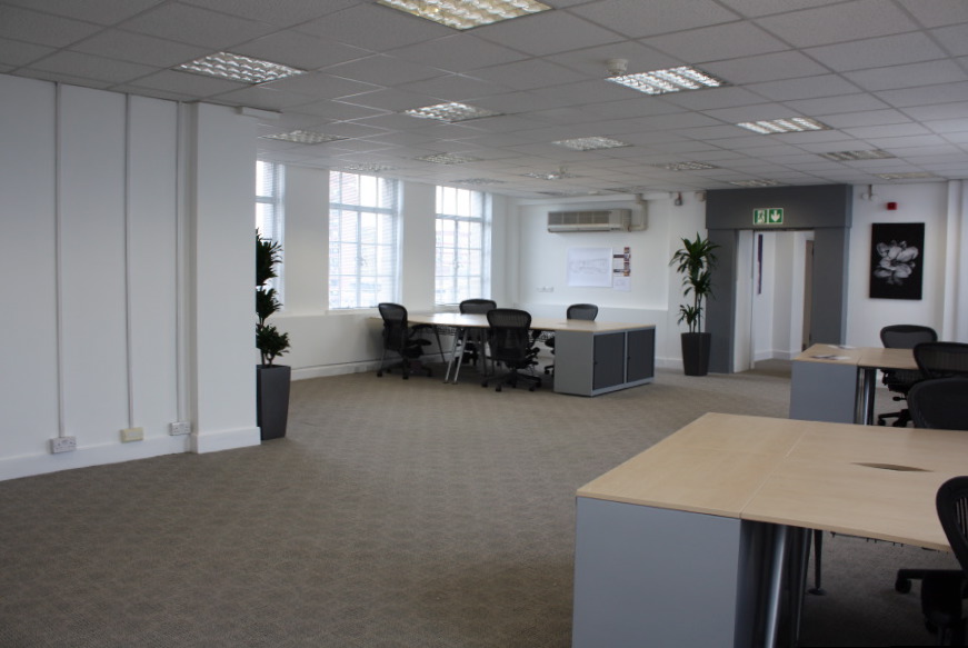 A part furnished empty office space situated on the 6th floor in the West end