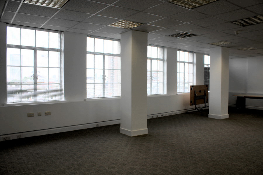 A part furnished empty office space situated on the 6th floor in the West end