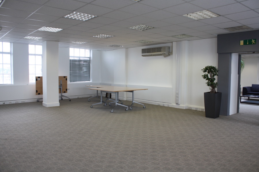 A part furnished empty office space situated on the 6th floor in the West end