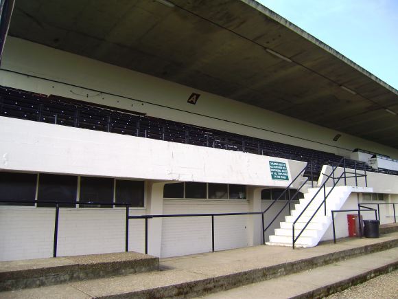 Sports Club with rugby pitches, clubhouse, turnstiles, canteen and members' bar.