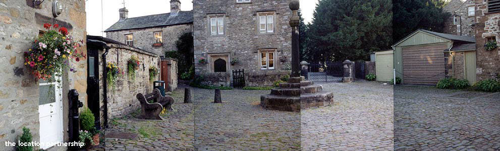 Small cobbled square.