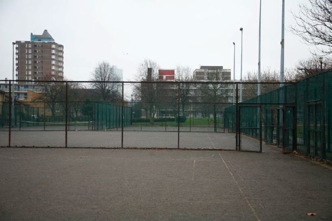 Urban tennis courts.