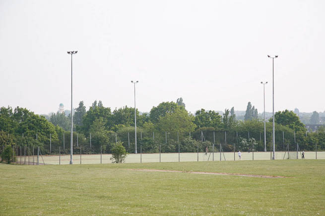 Large open recreation ground with great urban backdrops