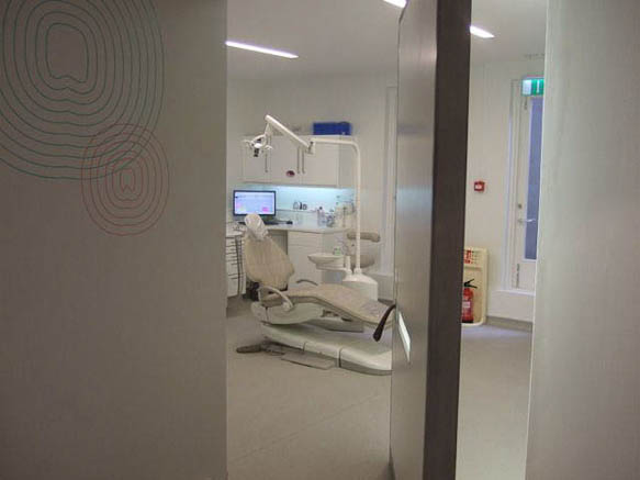 Modern style dentistry practice with large reception area