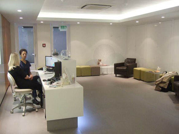 Modern style dentistry practice with large reception area