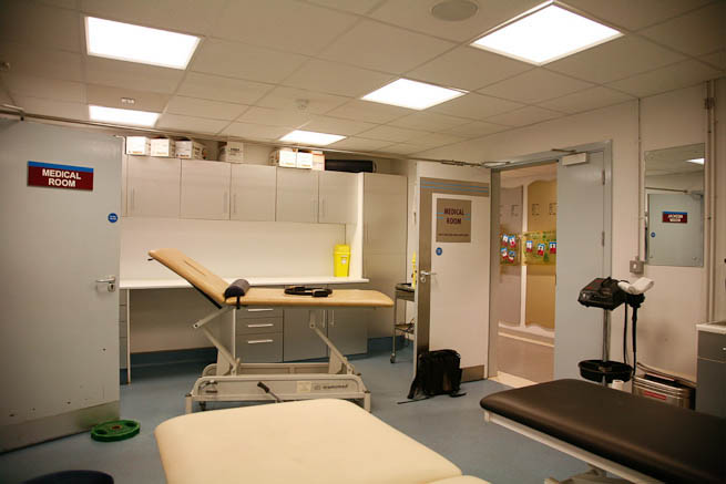 Medical room used by sport club.