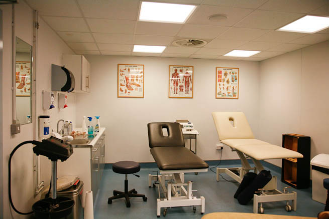 Medical room used by sport club.