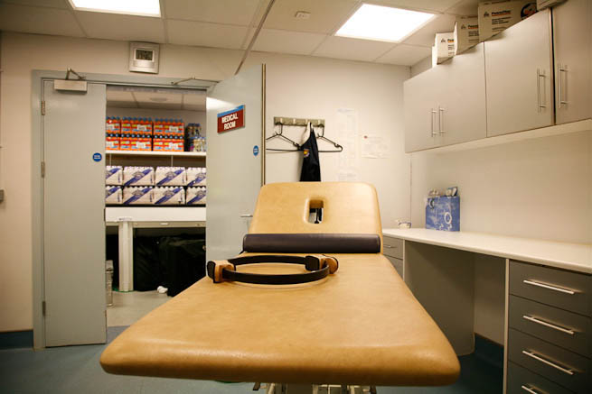 Medical room used by sport club.