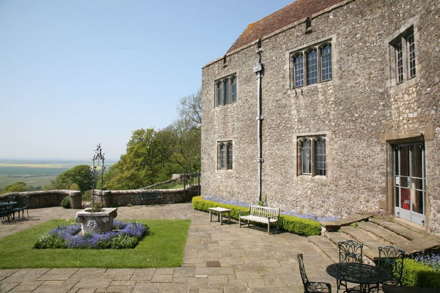 Stunning country house garden with views across the surrounding countryside