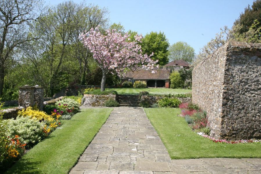 Stunning country house garden with views across the surrounding countryside