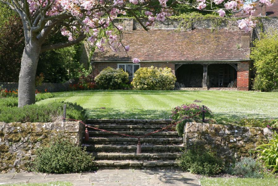 Stunning country house garden with views across the surrounding countryside