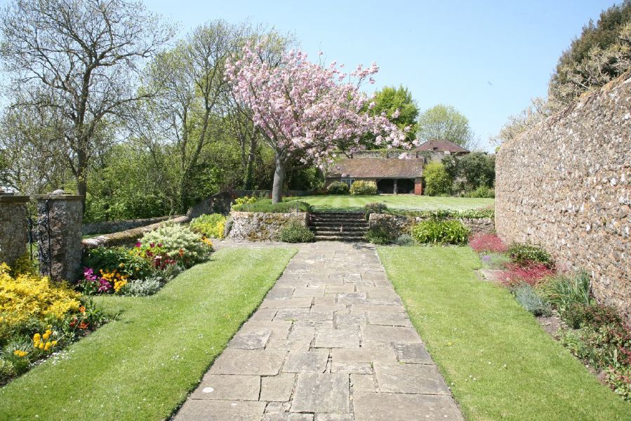 Stunning country house garden with views across the surrounding countryside
