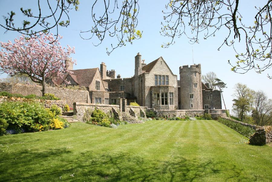 Stunning country house garden with views across the surrounding countryside