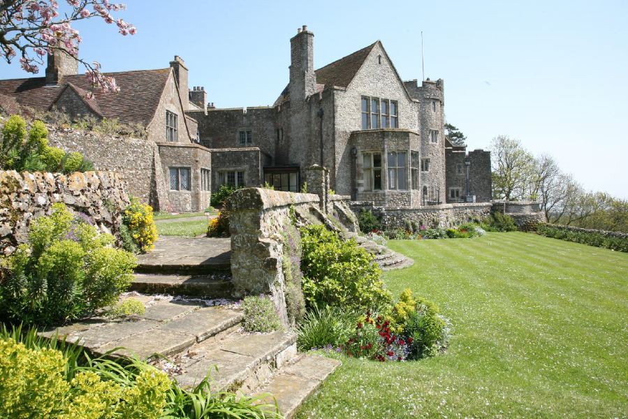 Stunning country house garden with views across the surrounding countryside