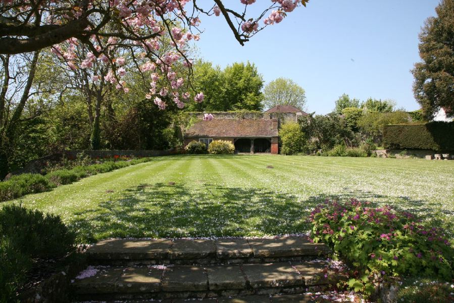 Stunning country house garden with views across the surrounding countryside
