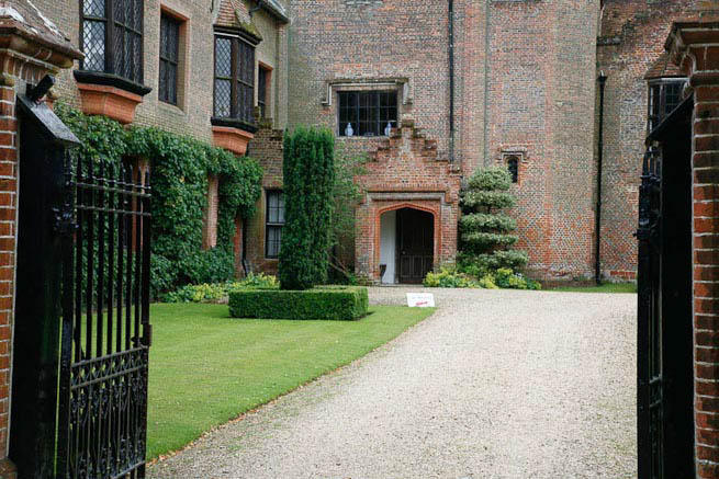Driveways and entrance of a Tudor Manor house.