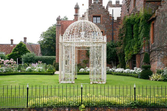 Gardens of a Tudor Manor house divided into compartments with different colour themes and structural forms.