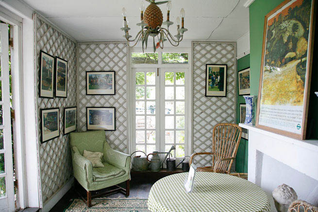 Gardens of a Tudor Manor house divided into compartments with different colour themes and structural forms.