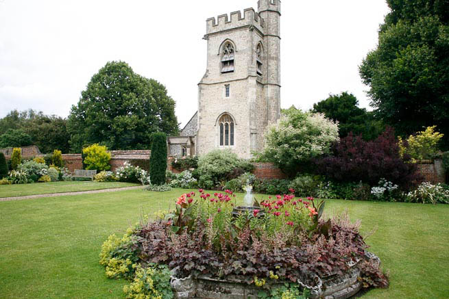 Gardens of a Tudor Manor house divided into compartments with different colour themes and structural forms.