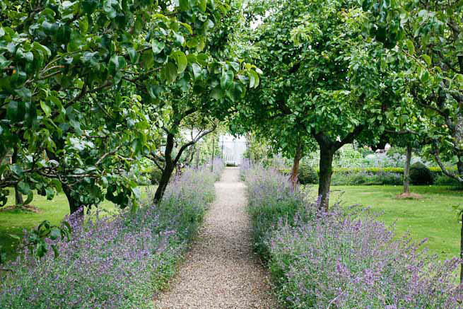 Gardens of a Tudor Manor house divided into compartments with different colour themes and structural forms.