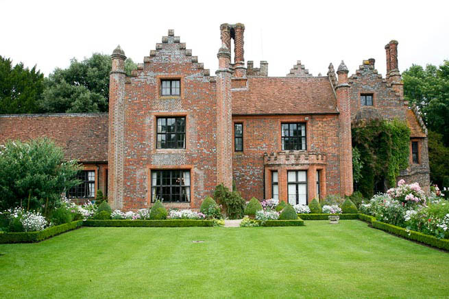 Gardens of a Tudor Manor house divided into compartments with different colour themes and structural forms.